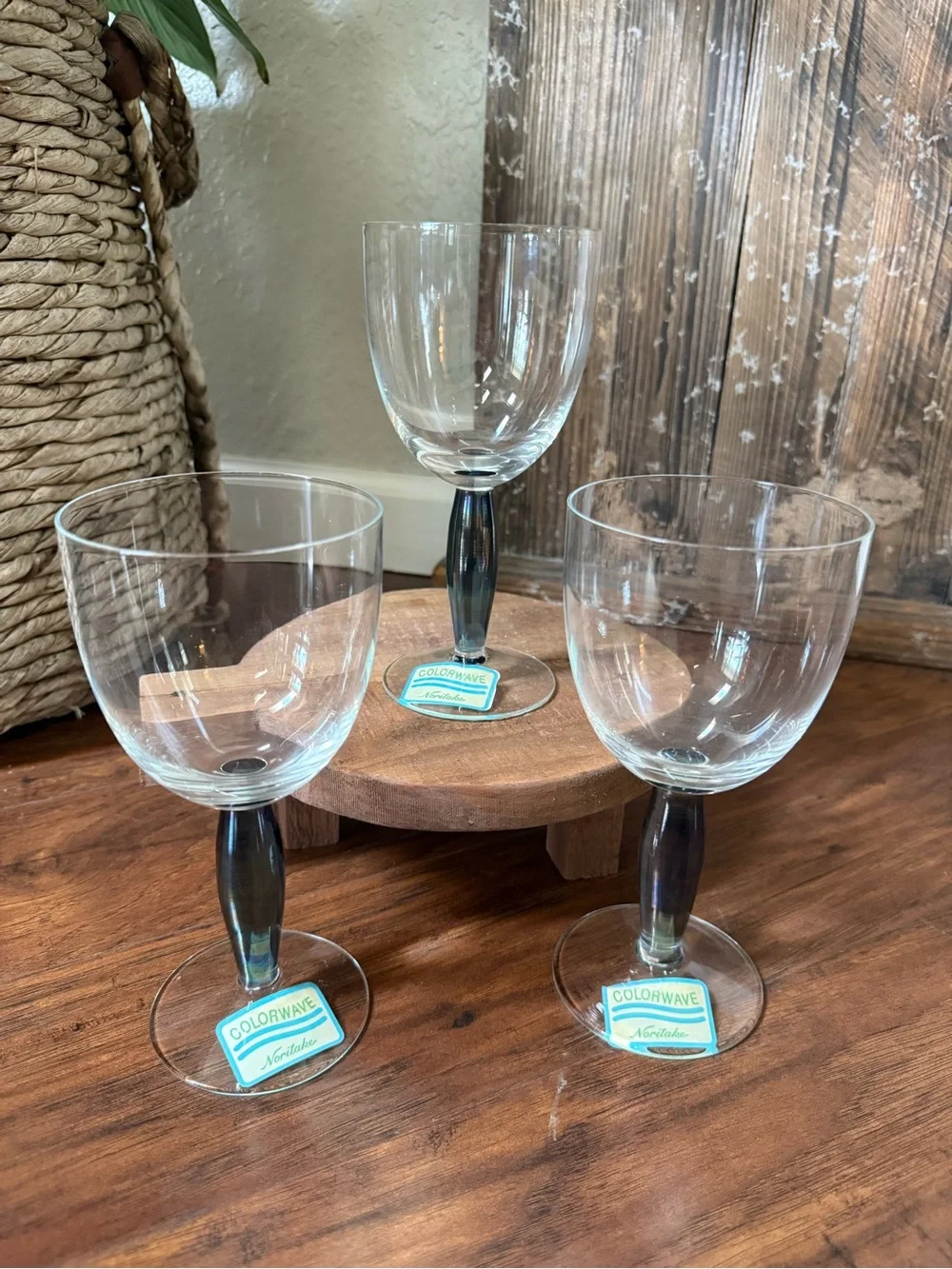 Set of 3 Noritake Colorwave Graphite Water Goblet